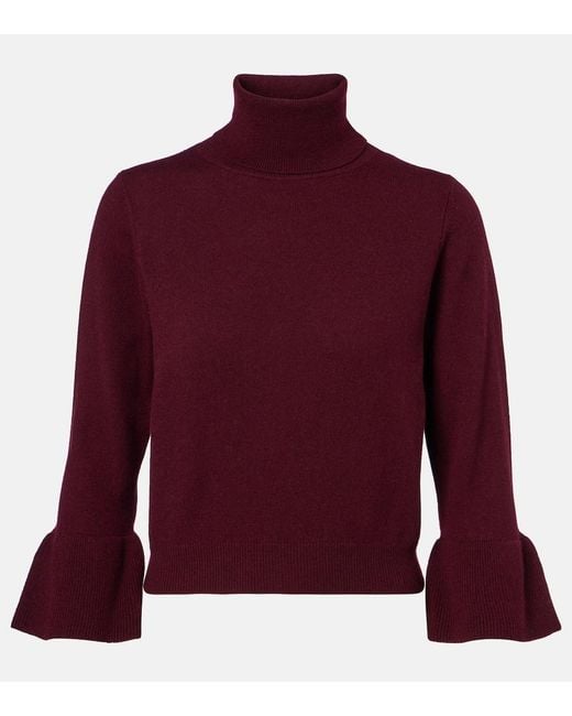 Jardin Des Orangers Purple Turtleneck Wool And Cashmere Sweater