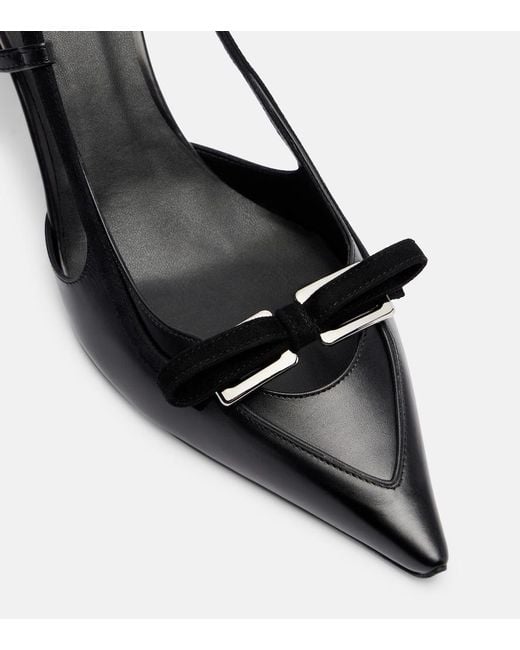 Roger Vivier Black Virgule 75 Leather Slingback Pumps
