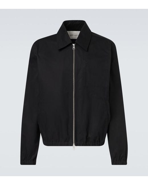 AMI Black Ami De Cour Cotton Gabardine Jacket for men