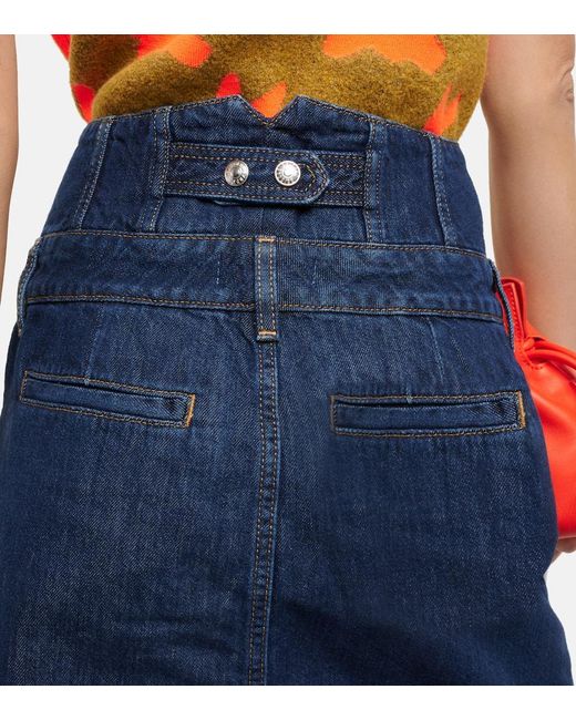 Re/done Blue High-Rise-Jeansrock Corset