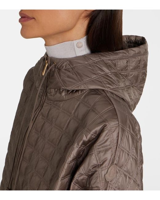 Moncler Brown Quilted Hooded Jacket