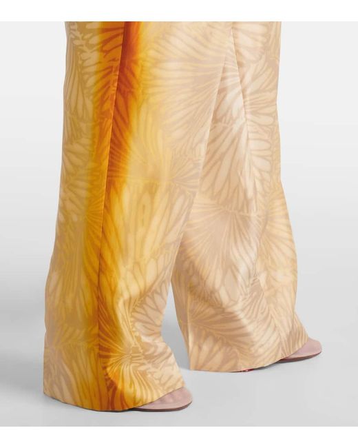 Dries Van Noten Natural Weite Hose Porters Aus Seide