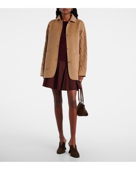 Max Mara Purple Minirock Aus Kamelhaar
