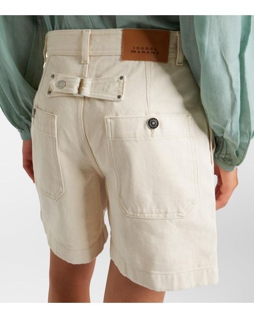 Isabel Marant Natural Eveja Cotton Shorts