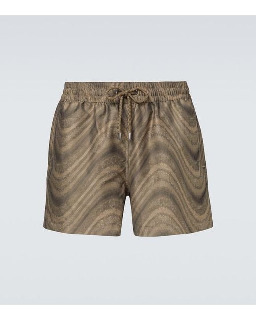 Frescobol Carioca Green Rio Printed Swim Trunks for men