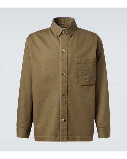Surchemise Cassandre En Coton Et Lin Saint Laurent pour homme en coloris Green