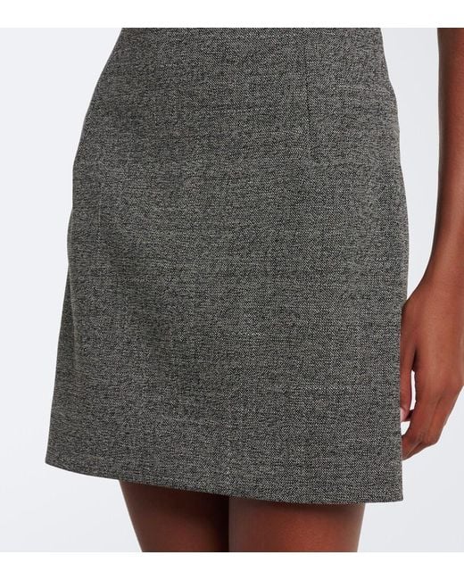 Dolce & Gabbana Gray Wool Tweed Minidress