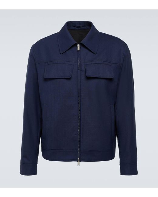 Lardini Blue Wool Jacket for men