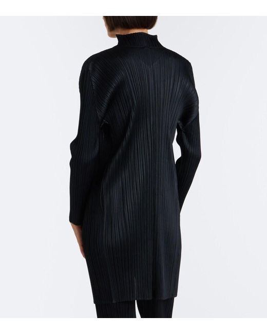 Pleats Please Issey Miyake Black Basics Pleated Cardigan