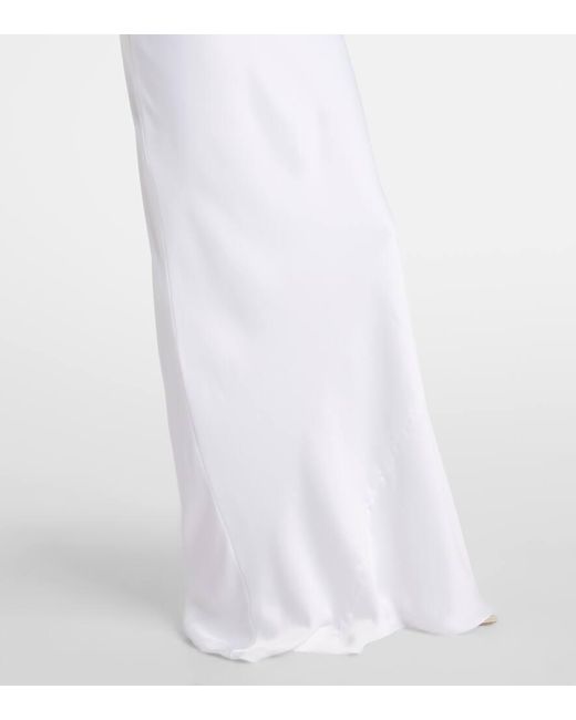 Vestido De Fiesta Drapeado Con Cuello Halter Norma Kamali de color White