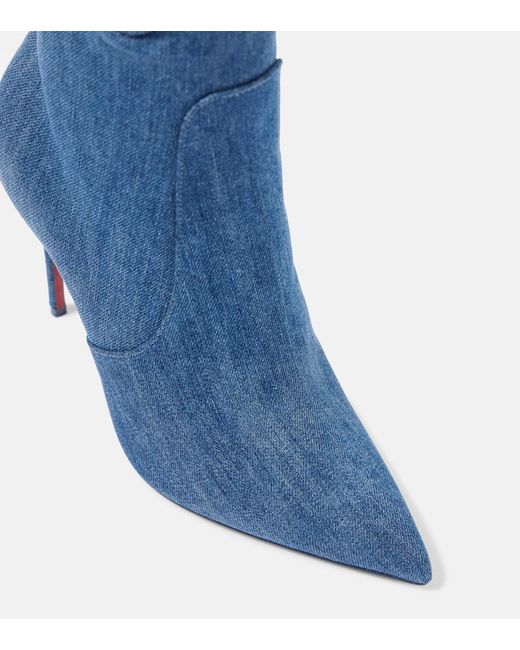 Christian Louboutin Blue Kate Botta Loubijeans 100 Denim Pointed-Toe Over-The-Knee Boots