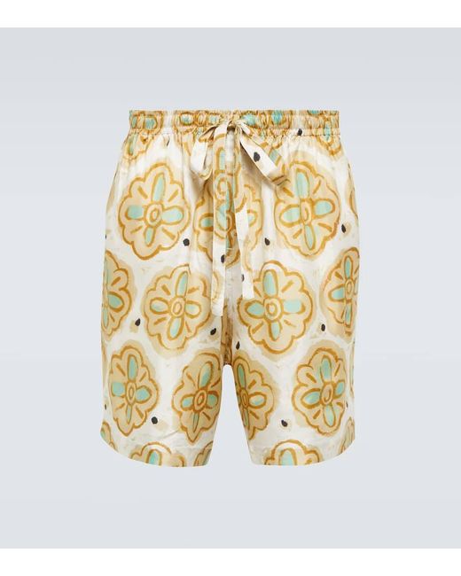 Commas Metallic Printed Silk Shorts for men