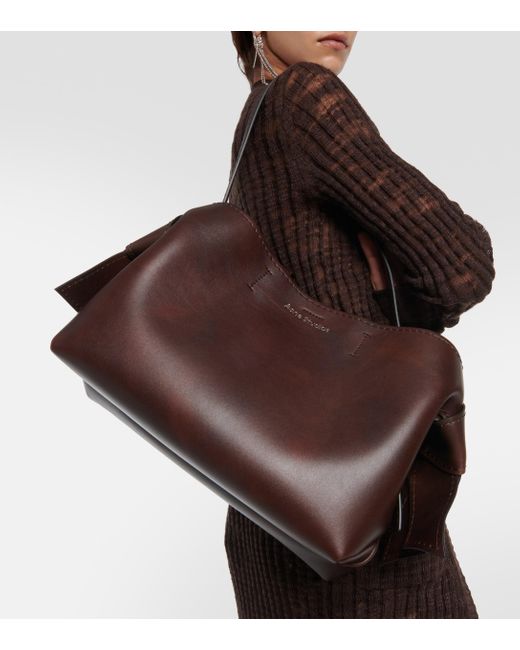 Acne Brown Musubi Medium Leather Shoulder Bag