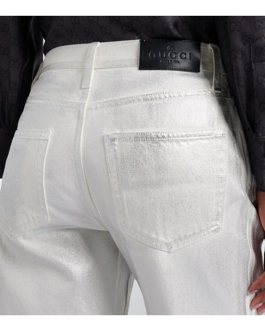 Gucci Gray Low-Rise Wide-Leg Jeans