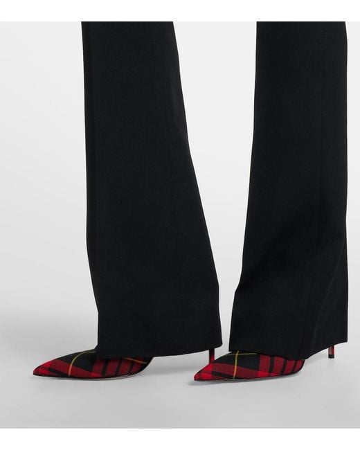 McQueen Black Wool Bootcut Pants