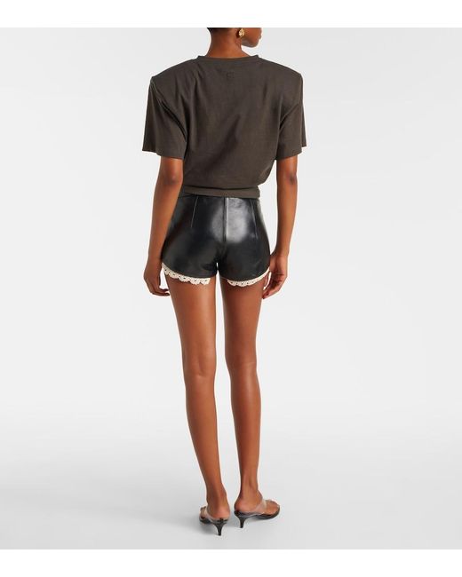 Magda Butrym Black Gathered Cotton And Silk T-Shirt