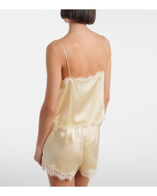 Doen Natural Loure Lace-Trimmed Silk Camisole