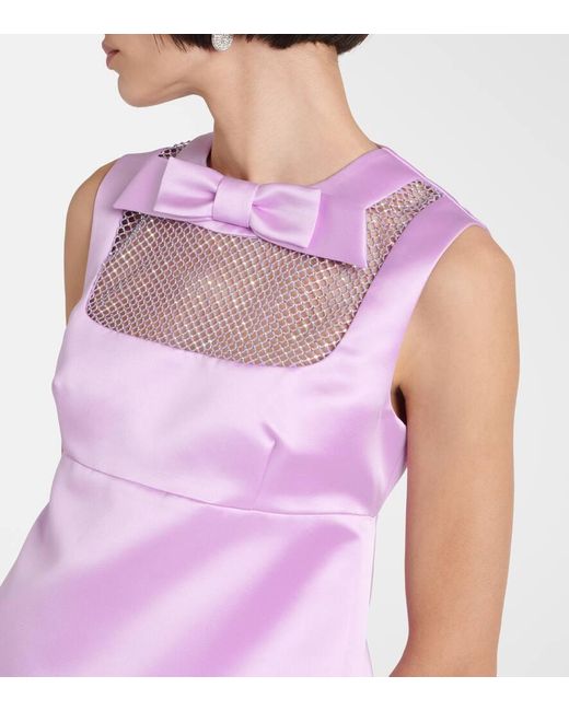 Nina Ricci Pink Verziertes Minikleid aus Satin
