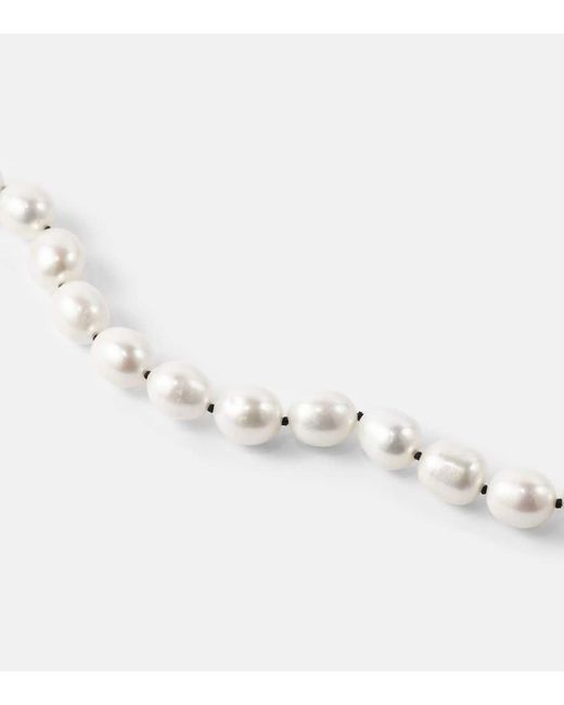 Collar Deco de plata de ley con perlas Sophie Buhai de color White