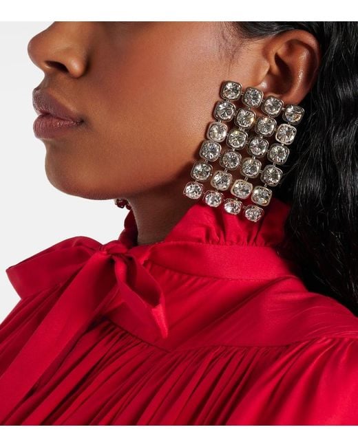 Balenciaga Metallic 10Pm Embellished Drop Earrings