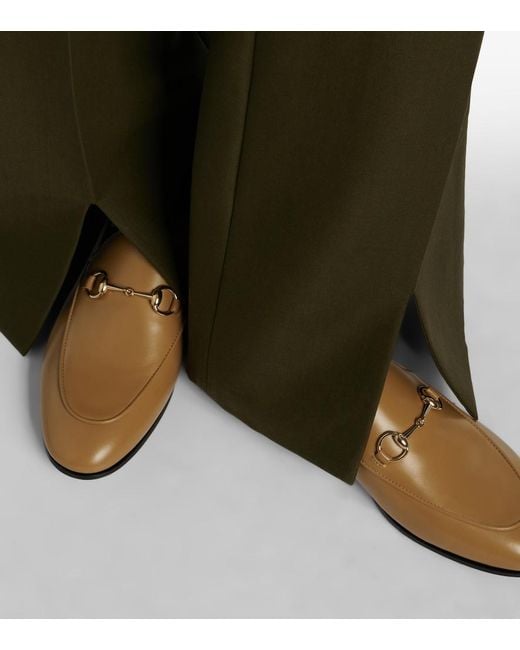 Gucci Natural Jordaan Horsebit Leather Loafers
