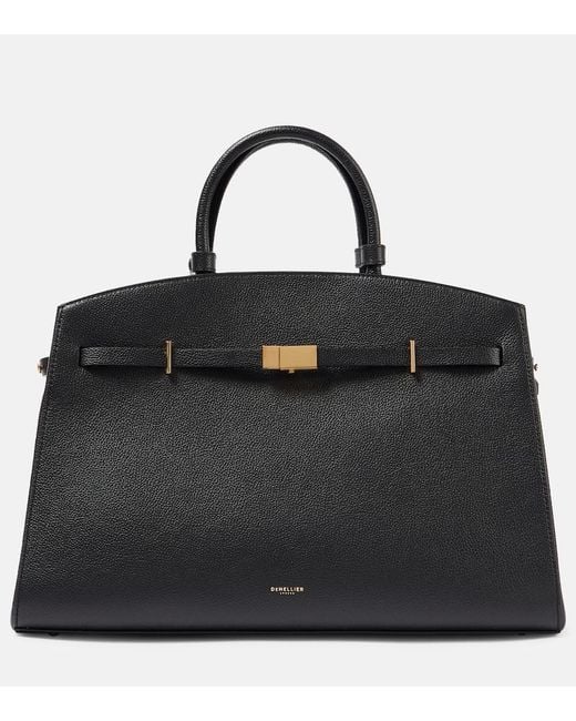 DeMellier London Black Hudson Small Leather Tote Bag