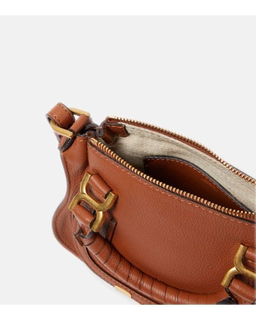 Chloé Brown Marcie Mini Leather Crossbody Bag