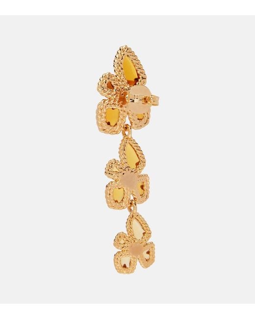 Zimmermann Metallic Bloom Large Embellished Drop Earrings