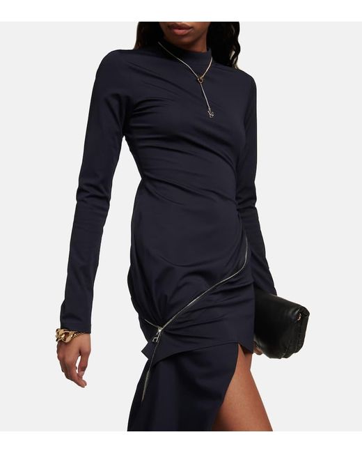 Vestido Corto De Jersey Con Cremallera J.W. Anderson de color Blue