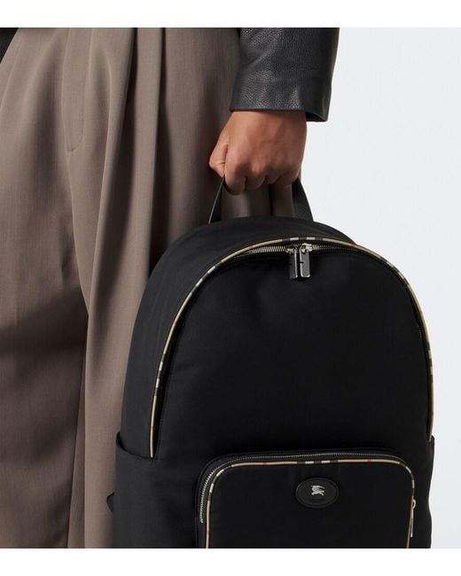 Burberry Black Check Backpack for men