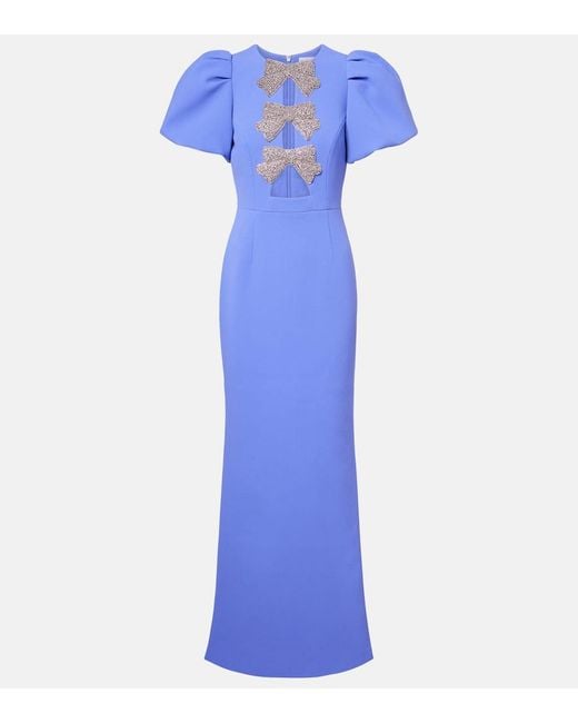Rebecca Vallance Blue Verzierte Robe Violetta Aus Crepe
