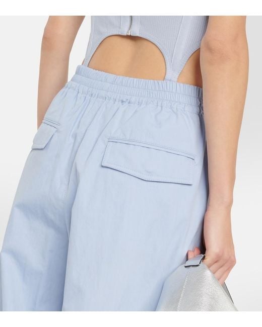 Dion Lee Blue Low-Rise Wide-Leg Cargo Pants