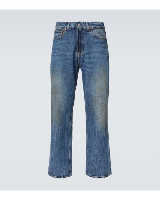 Our Legacy Blue Third Cut Distressed Wide-Leg Jeans for men