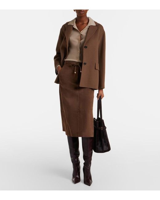 Max Mara Natural Ribbed-Knit Wool Cardigan