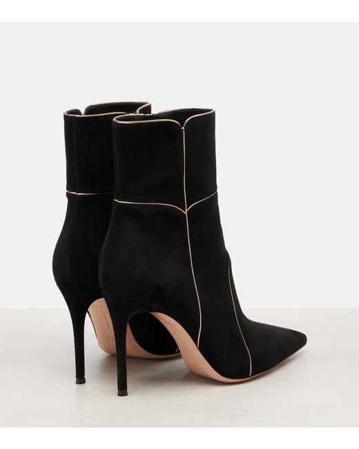 Gianvito Rossi Black 95 Suede Ankle Boots