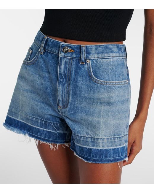 Givenchy Blue Mid-Rise Denim Shorts