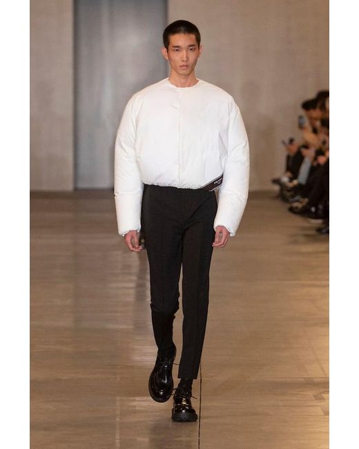 Prada White Cropped Cotton Down Jacket for men