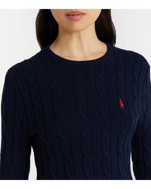 Polo Ralph Lauren Blue Cable-Knit Cotton Dress