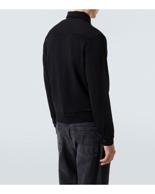 Lardini Black Virgin Wool Overshirt for men