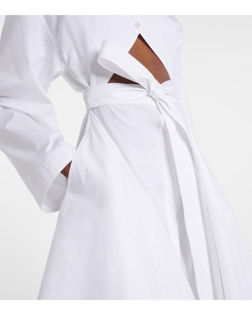 Alaïa White Cutout Cotton Poplin Midi Dress