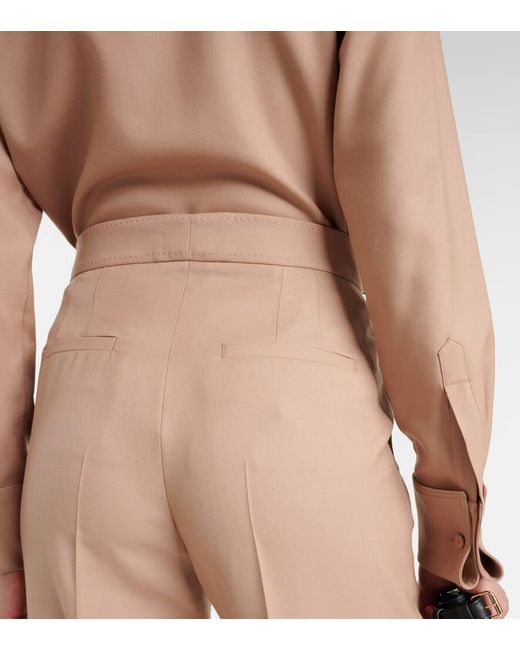 Pantalones flared Vesta de lana virgen con tiro alto Gabriela Hearst de color Natural