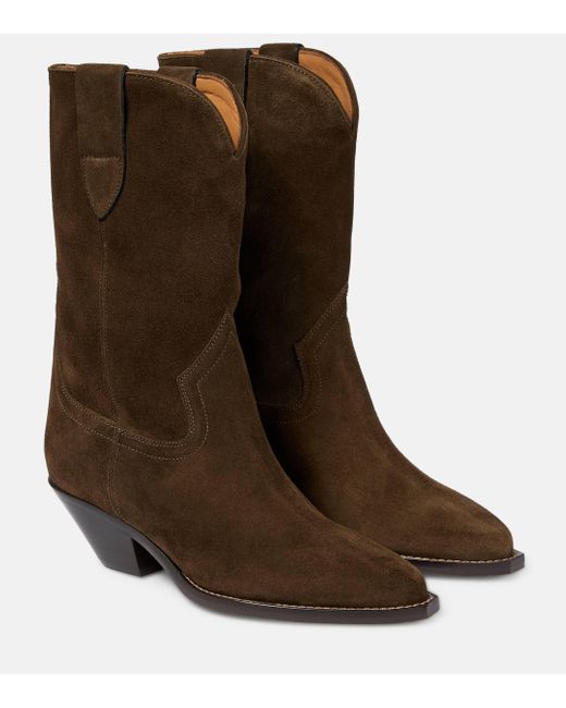 Isabel Marant Brown Dahope Suede Cowboy Boots