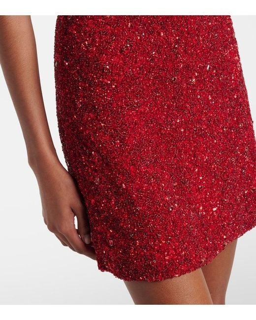 Rachel Gilbert Red Kaity Embellished Minidress