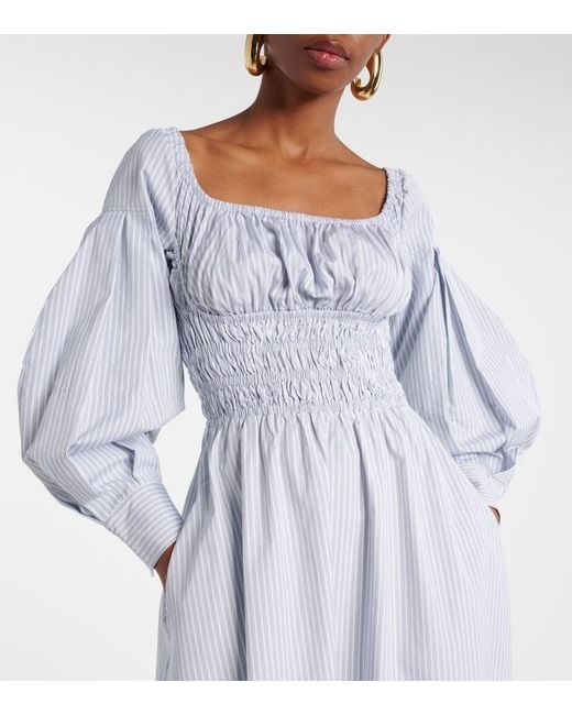 Altuzarra Blue Josie Striped Cotton Midi Dress