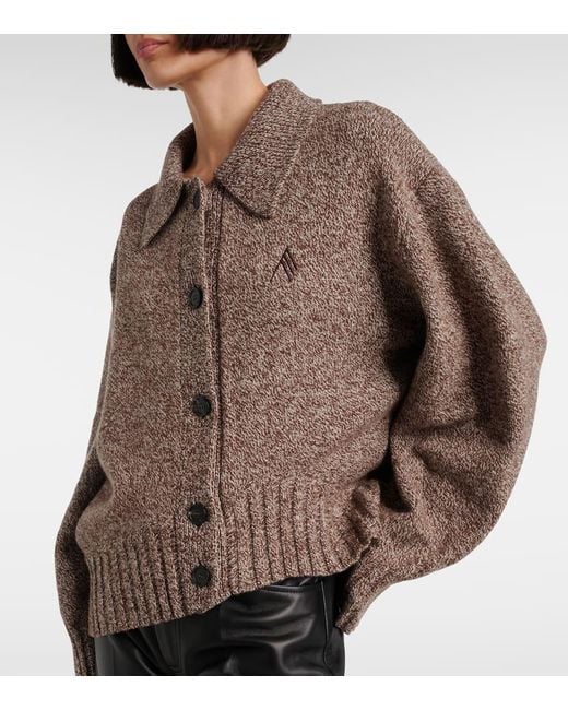 The Attico Brown Wool And Cashmere Cardigan