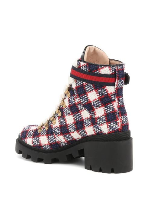 gucci trip quilted leather ankle boots