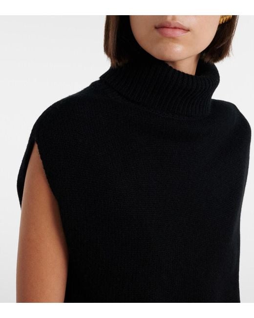 Jardin Des Orangers Black Turtleneck Wool And Cashmere Sweater Vest
