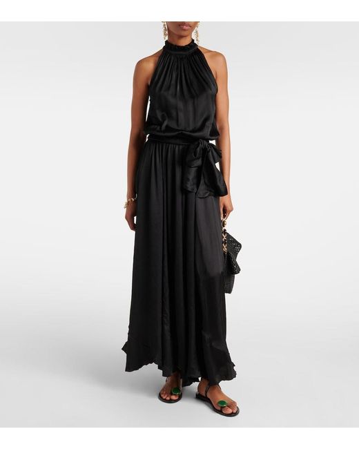 Poupette Black Nina Satin Gown