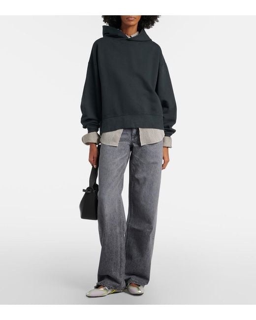 SLVRLAKE Denim Black Relaxed Cotton Jersey Hoodie