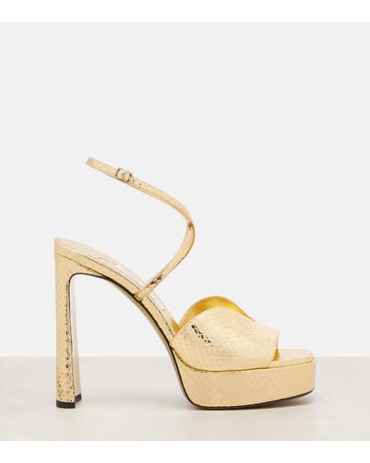 Sandali Con Plateau Karli 125 di Jimmy Choo in Metallic